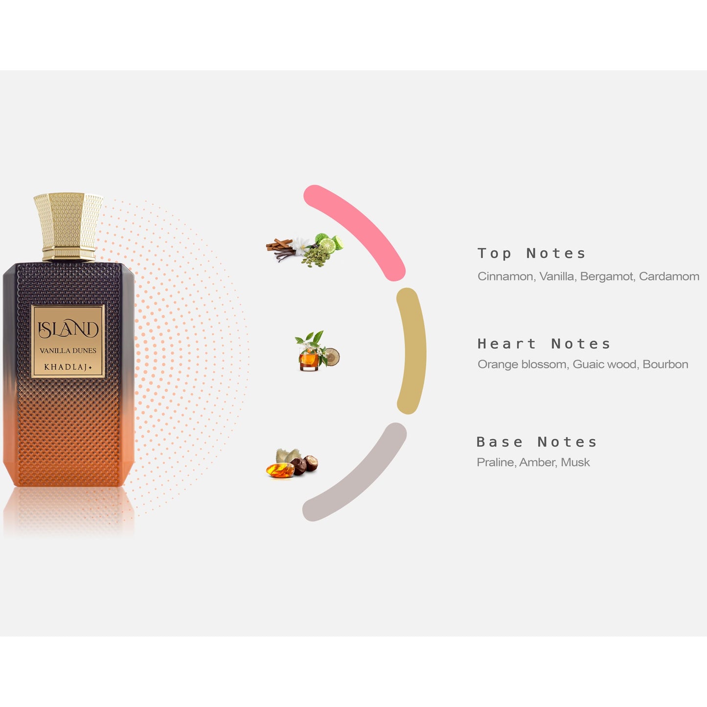 Khadlaj Island Vanilla Dunes 100ml Extrait De Parfum Spray - Warm Spicy Bourbon Vanilla Perfume (Unisex)