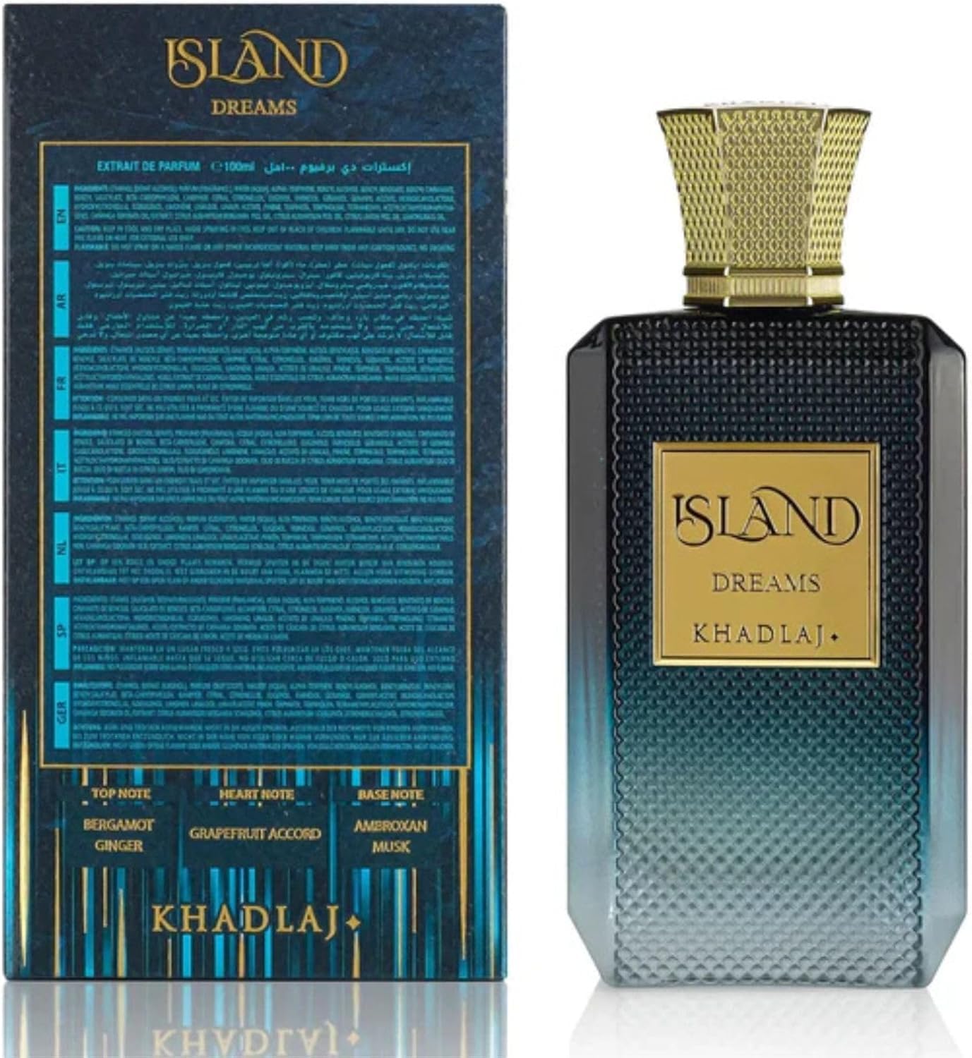 Island Dreams Extrait de Parfum 100ml Khadlaj Perfumes- Unisex Fragrance - Bergamot Ginger Amber Musk