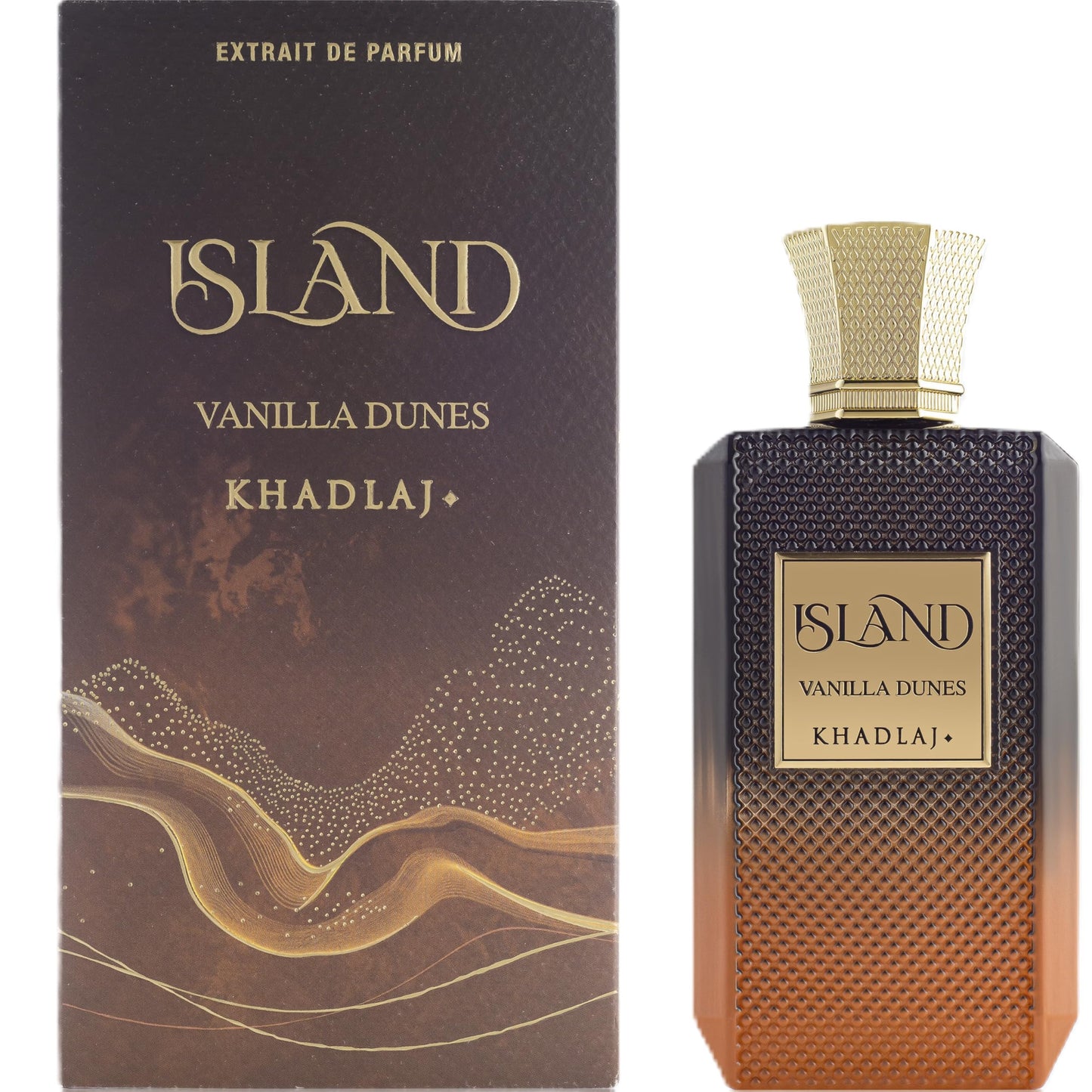 Khadlaj Island Vanilla Dunes 100ml Extrait De Parfum Spray - Warm Spicy Bourbon Vanilla Perfume (Unisex)