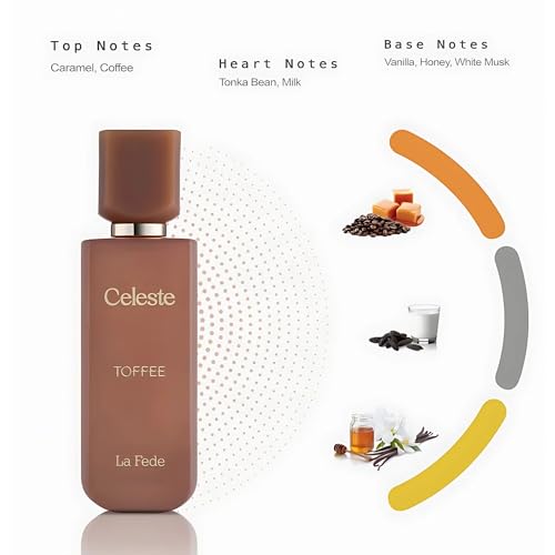 Celeste Toffee 100ml La Fede by Khadlaj Perfume for Women -Gourmand Truffle Cream with Notes of Caramel Coffee - Honey Vanilla Perfume Spray