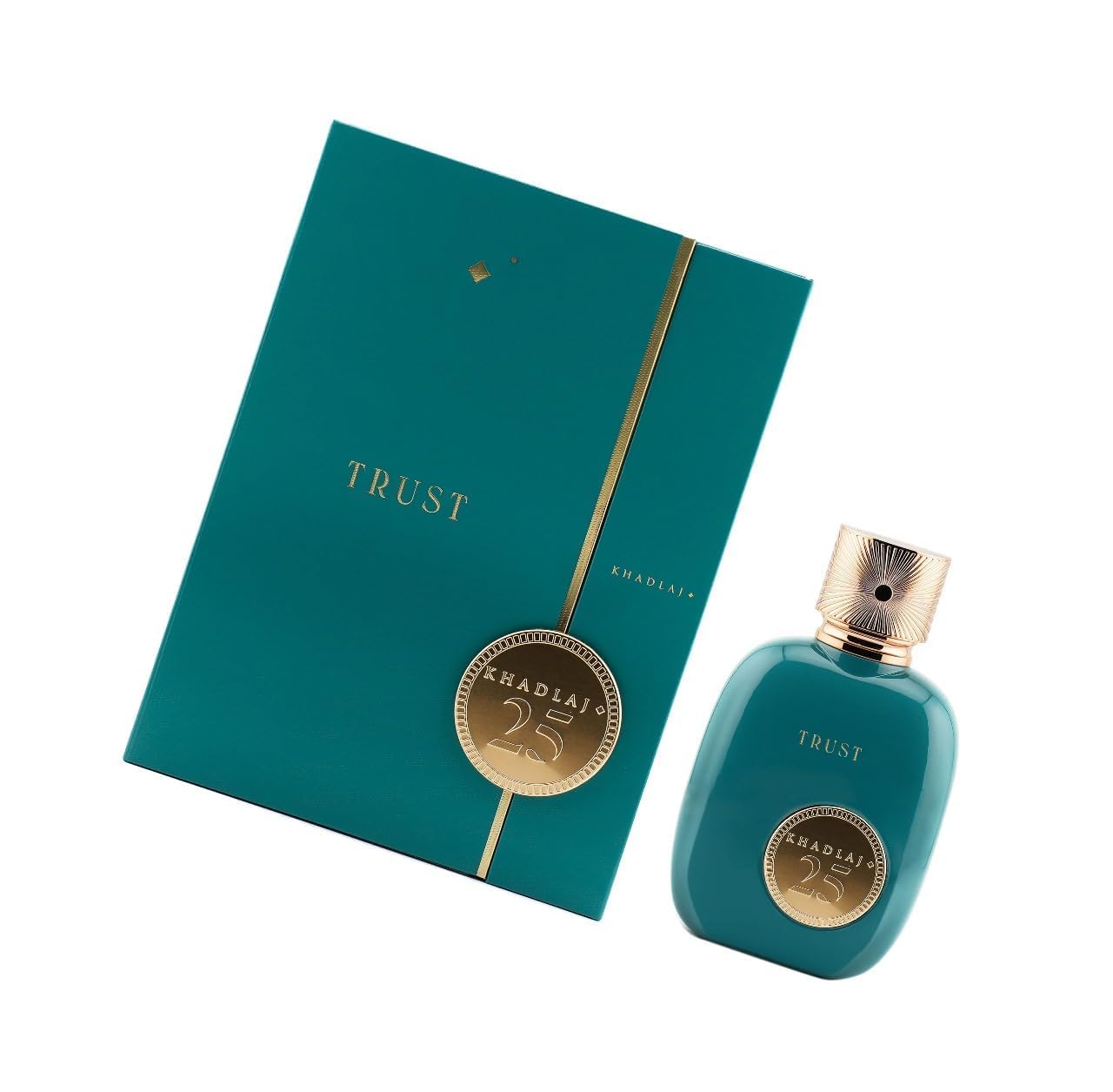 Khadlaj 25 Trust 100ml Eau de Parfum by Khadlaj Perfumes with Bergamot Vanilla Pistachio Jasmine Raspberry Caramel Tonka Sandalwood & Musk – A Timeless Scent Celebrating 25 Years of Excellence